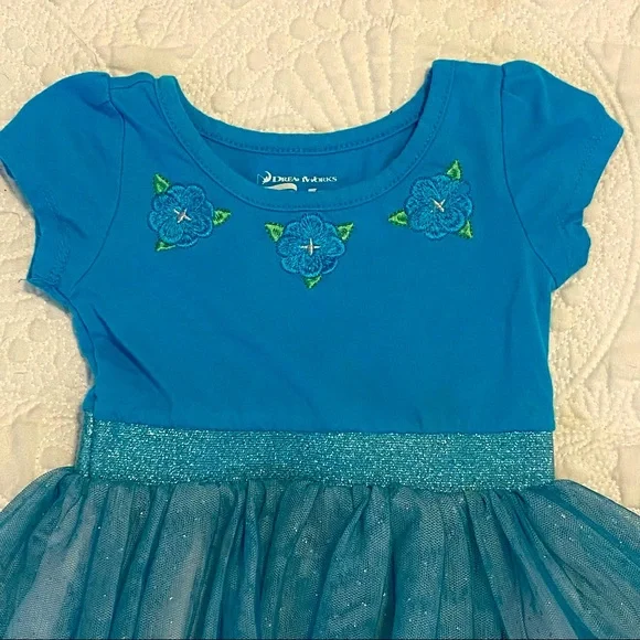 Dreamworks TROLLS toddler girls blue Poppy tulle dress - Picture 3 of 7